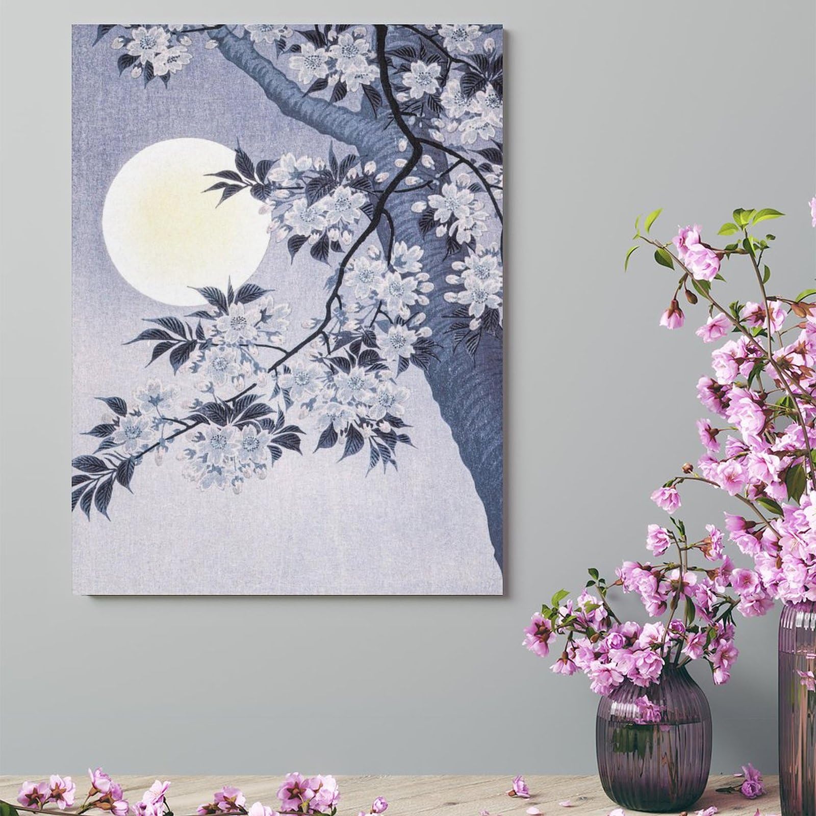 キャンバス プリントアート 満月と桜 インテリア 絵画 キャンバス プリントアート 満月と桜 インテリア 絵画